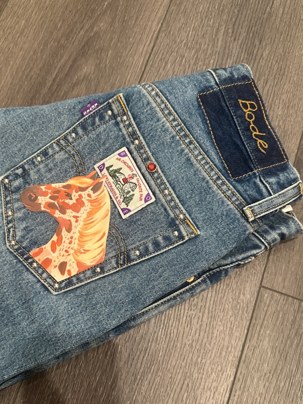 Bode x Levi’s Barrel lacer jean light wash denim